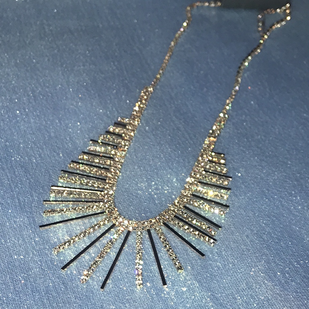 3/$50 Occasion Rose Gold Tone & Rhinestone Necklace